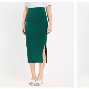 NWT LOFT Ribbed Side Slit Midi Sweater Skirt